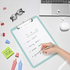 Hongri Plastic Clipboard with Pen Holder, Green 8.5x11 Letter Size Clip Board for Classroom, Office, Students, Nurses and Women, Low Profile Clip, Size 12.5 x 9 in(Pack of 6)
