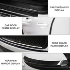 MYFAMIREA Car Door Edge Guards Carbon Fiber, 5D Gloss Black Vinyl Automotive Entry Sill Protector Wrap Film, Universal Self-Adhesive Auto Door Trim Strips Anti-Collision (33Ft x 2In)