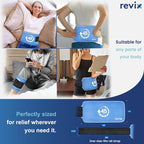 REVIX 45-Minute Long-Lasting Gel Ice Packs Reusable with Ice Grid Gel Design, Soft Cold Packs for Knee & Back with Adjustable Strap, Cold Compression Therapy for Enhancing Comfort, 14 × 7", 2 Packs