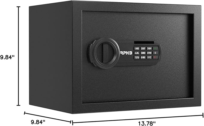 RPNB Deluxe Safe and Lock Box,Digital Keypad Safe Box,Steel Alloy Small Safes, Keypad Lock,Perfect for Home Office Hotel Business Jewelry Cash Use Storage,0.5 Cubic Feet