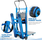 1250W Electric Stair Climbing Dolly - 900lbs Capacity, 3-Mode Folding Hand Truck W/Telescopic Handle, Non-Slip Wheels for Moving Furniture, Appliances (Blue)
