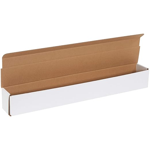 Box USA BM2733 27 1/2"L x 3 1/2"W x 3 1/2"H, White (Pack of 50)