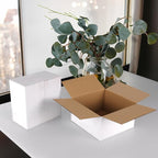 Hoikwo 7x7x4 (external dimensions) Small Shipping Boxes Set of 25, White Corrugated Cardboard Box for Small Business for Packaging Mailing