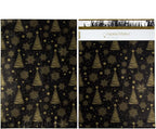 Inspired Mailers - Holiday Poly Mailers 10x13-100 Pack - Christmas Trees and Snowflakes (Black/Gold) - Mailing Envelopes - Christmas Mailers