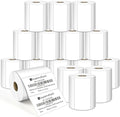 4 x 2 Inches Direct Thermal Barcode Labels, Waterproof and Oil-Proof Scratchproof, 750 Labels of Roll, Compatible with Zebra Printers (16 Roll-12000 Tags) White