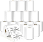 4 x 2 Inches Direct Thermal Barcode Labels, Waterproof and Oil-Proof Scratchproof, 750 Labels of Roll, Compatible with Zebra Printers (16 Roll-12000 Tags) White