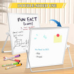 Dry Erase Magnetic White Board, 10" x 10" Double-Sided Desktop Whiteboard with Stand, Portable Small Whiteboard Set for Drawing, Office, Home, School