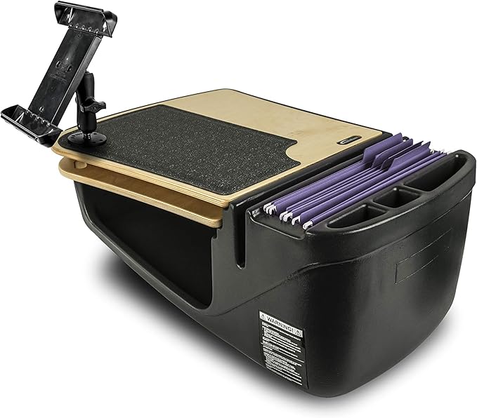 AutoExec GripMaster Car Desk for Your Vehicle Workstation and Mobile Office, Natural with Tablet Mount