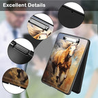 Clipboard with Storage,Office Supplies Nursing Clipboards Folder with Pen Holder Plastic Foldable Clip Board with Storage for Nurse Teacher,Galloping Horse