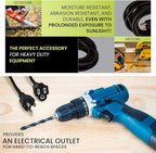 Go Green Power Inc. 16/3 50ft Black Outdoor Extension Cord - Durable, Heavy Duty, Moisture Resistant - Ideal for Tools & Equipment - GG-13750BK