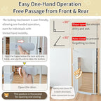 Lumizone Extra Tall Cat Gate 61.02" High Pressure Mounted Extra Wide 2025 New (17 Sizes) 1.37" Gap No Drilling Auto-Close One-Handed Operation Tall Pet Gate for Dogs(White, 61.02" H x 50.98"-55.11" W)