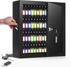 100 Keys Key Lock Box, Anti-Theft Key Cabinet with Key Tags, Key Organizer Wall Mount for Car Garage House Rental Office Business