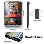 Clipboard with Storage Box & Pen Holder,Heavy Duty Clip Boards 8.5x11 for Nursing,High Capacity,School & Office Supplies,Frog Mushroom