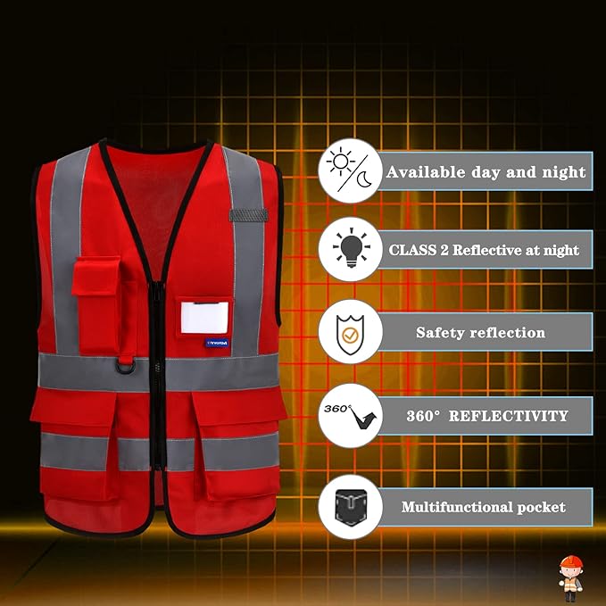 red vest for men safety