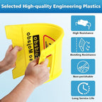 2-Pack Caution Wet Floor Sign,17.5" Height,Bright Yellow Double-Sided Folding A-Shaped Frame Design, Bilingual Caution Message