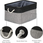 TheWarmHome Organization and Storage Basket for Organizing - 17x14x10 inch Large 3 Pack Collapsible Storage Bin for Shelves, Fabric Basket for Gifts Empty Organizer Gift Closet (Black & Grey)