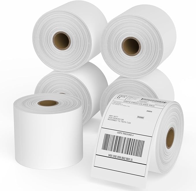12 Rolls 4x6 Direct Thermal Shipping Labels 450 Labels/Roll Compatible with Zebra 2844, 2843, 2844z Eltron, Address Labels for Logistics E-Commerce Mailing Warehouse Thermal Labels for FBA USPS