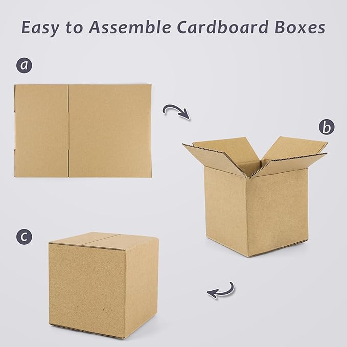 Frametory 5x5x5 Pack of 28 Corrugated Cardboard Packing Shipping Mailing Moving Carton Boxes, Brown