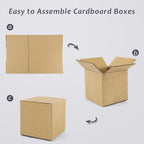 Frametory 5x5x5 Pack of 28 Corrugated Cardboard Packing Shipping Mailing Moving Carton Boxes, Brown