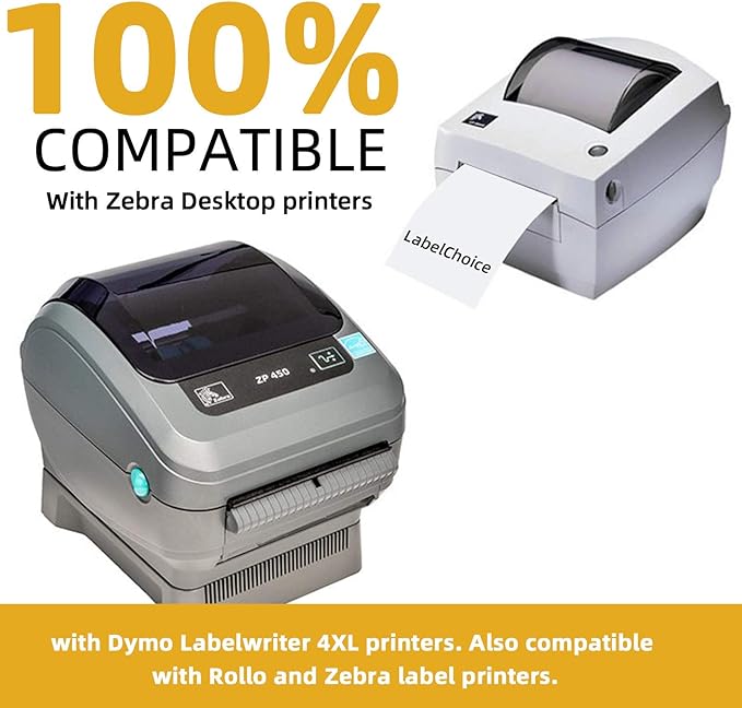1000 Pcs 3" Core 4"x6" 3-Proof Industrial Direct Thermal Labels Compatible for Zebra 220Xi4 ZT510 ZT & Xi &ZM Series Datamax NATO Intermec Thermal Printer Commercial Grade No Ribbon Needed