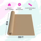 Bryco Goods 48" x 200' (2400") Brown Kraft Paper Roll - USA Made - Versatile for Different Arts and Crafts Projects - Pin Up Your Work Or School Notes - Create Vision Board for Your Bedroom