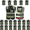 BeautyWill Custom Logo 10 Pockets Safety Vest Class2 ANSI Certified High Visibility Reflective Vest