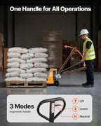 VEVOR Pallet Jack, 5500 lbs Load Capacity, Manual Pallet Truck with 48L x 27W Inch Forks for Material Handling, 3.35-7.1 Inch Fork Lift Height Range, Suitable for Warehouse, Supermarket, Manufacturing