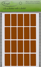 Royal Green Brown Rectangle Sticker 1.57 inch x 0.75 inch Rectangular Labels (40mm x 19mm) 300 Pack
