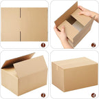 32 Pack 4 Sizes Shipping Boxes Mailers Corrugated Cardboard Box Kraft Mailing Boxes Small Packing Box with Packaging Tape for Shipping Packing Mailing (Kraft Color)