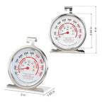 CloudHand Oven Thermometer for Gas/Electric Oven, Oven Temperature Gauge with Hanger&Base, Instant Read Stainless Steel Kitchen Thermometer 20-260°C/50-500°F 2PCS 2Pcs