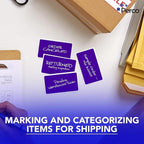 Perco Purple 3x5 Inch Perforated Sticker Labels — 150 Stickers/Roll — with Permanent Adhesive for Inventory Management, Color Coding, Moving Boxes, Retail, Organizing, Crafting & More — Made in USA