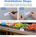 150 Pcs Clear Plastic Wire Shelf Label Holders, Reusable Price Tag Display with Snap Lock, Shelf Tags for Supermarket, Retail, Pantry, 3" x 1.4"