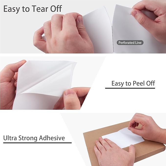 L LIKED 4 x 6 Thermal Labels Fanfold,5000 White Shipping Mailing Labels with Perforated and Strong Adhesive,Compatible with Zebra & Rollo Printer,Commercial Grade