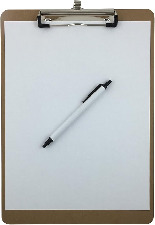 Trade Quest Clipboards Pen Holder Clip Letter Size (30 - Pack) (Pen Included)