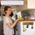 VIS'V Key Holder Wall Mount, Small Metal Self Adhesive Key Hanger with 3 Hooks, No Drilling, Extra Adhesive Strip, Gold
