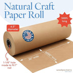 Woodpeckers Brown Kraft Paper Roll 30 inch Wide, 6000 inch Long, 1 Roll, Jumbo Roll for Eco Friendly Christmas Gift Wrapping Paper and Packing Paper