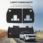 LASFIT Cargo Mat & Backrest Mats for Kia Carnival 2026 2025 2024 2023 2022 / Kia Carnival Hybrid 2025-2026, All Weather TPE Custom Fit Car Trunk Mats Cargo Liners Accessoires, Black