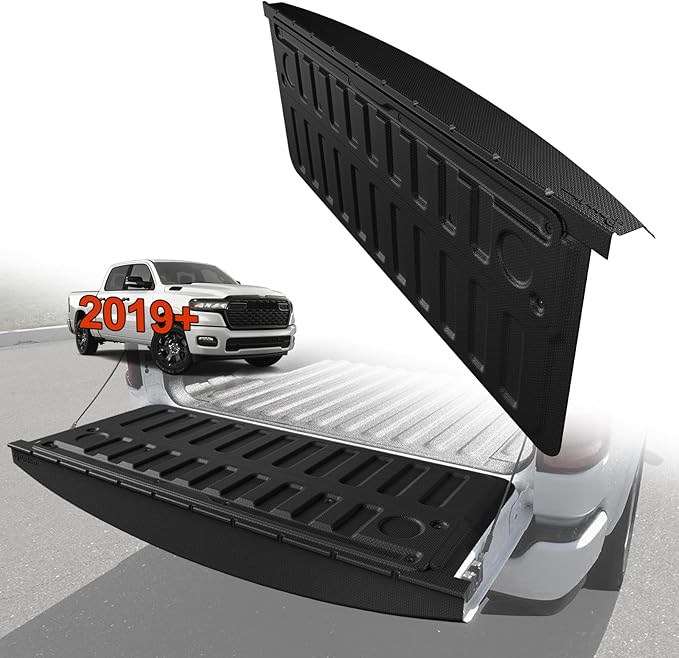 TripleAliners Compatible with Ram 1500 2019-2025 2026 Power Tailgate-Release & Standard Tailgate Mat with Tailgate Cap Top Protector Full-Coverage All Weather Truck Bed Cover Liner Replacement