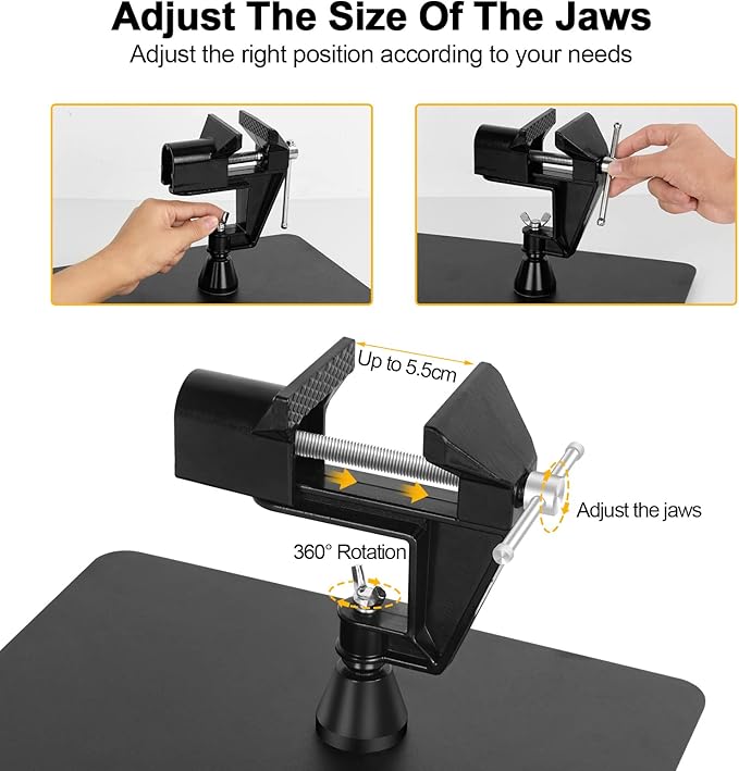 Magnetic Helping Hands Soldering Third Hand, PCB Circuit Board Holder with 3X LED Magnifying Lamp, 360 Hot Air Gun Holder, Extra Large & Heavy Duty Base Plate | Flexible Arms for Soldering Station