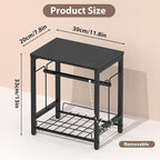 NANANARDOSO Label Holder for Thermal Printer with Basket,Wooden Label Holder for Shipping Label Printer,Sticker Roll Holder for Home, Office Small Business,Black
