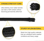 Strong and Durable Bungee Cord - 1/4" x 25ft Elastic Cord, Kayak Stretch String Rope, Bungee Shock Cords for Repairing Tent Poles, DIY, Tie Downs, Black