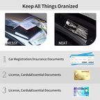 Car Registration and Insurance Holder, Leather Car Glove Box Organizer, Cool Car Accessories for ID, Driver's License Cards & Essential Document,Business Cards,Men&WomenRock Skeleton