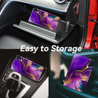Car Registration and Insurance Holder, Leather Car Glove Box Organizer, Cool Car Accessories for ID, Driver's License Cards & Essential Document,business cards,Men&Womenpurple and gold Marble