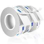 Strongest Double Sided Tape,Waterproof Heavy Duty Mounting Tape Made of 3M PE, Length 29.5 Ft (Width 1.18in & 0.59in), White Strong Adhesive Foam Tape for Walls Decor Picture Strips