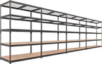 HOMEDANT 5 Tier Storage Shelves Adjustable Laminated Boltless Garage Metal Shelving Unit Heavy Duty Utility Rack Shelf Warehouse Pantry Closet Kitchen (4, (XL Deep) 48.1" W, Black)