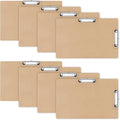 Henoyso 8 Pcs 11x17 Clipboard Wooden Lap Board with Low Profile Clip Brown Double Landscape Clip Hardboard Drawing Board Landscape Horizontal Large Clipboard for Desk Paper Sketching Art Supplies