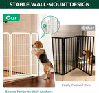 FXW Dog Gate Extra Wide Designed for Indoor Use, Adjustable Width Up to 83-inch Wide (32" H 3 Wire Panels for Small and Medium Dogs), White