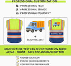 BeautyWill Custom Logo Safety Vest Class 2 High Visibility Reflective Vest for Men - Personalized Logo Team Vest