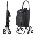 VEVOR Stair Climber Cart, 36L Capacity, Grocery Cart Laundry Stair Climbing Handcart with 6 Wheels & Oxford Cloth Bag, Foldable Stair Climber Hand Truck for Grocery Laundry, Black