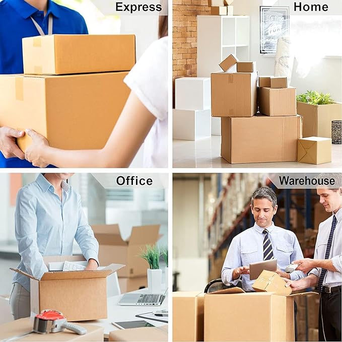 CHUANGSEED 6-Pack Brown Packing Tape with Dispenser-2.7mil x 1.88" x 55Y Heavy Duty Packing Tape for Moving Boxes-Moving Tape Strong Adhesive Packaging Tape